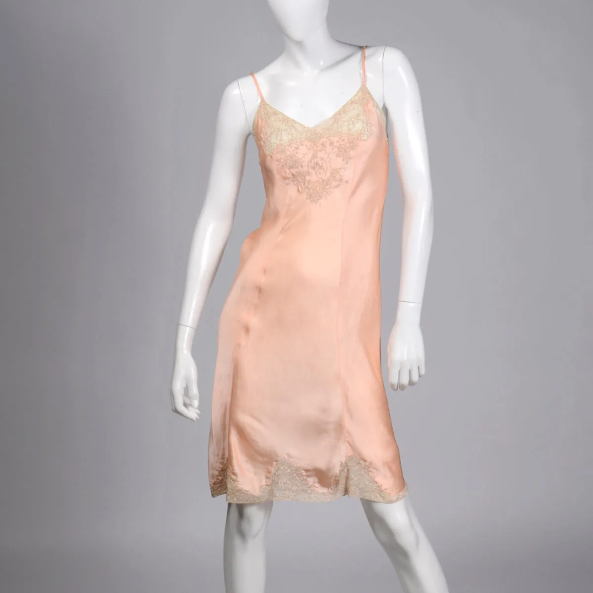 1940s New Form Peachy Pink Silk Blend Slip or Nightgown