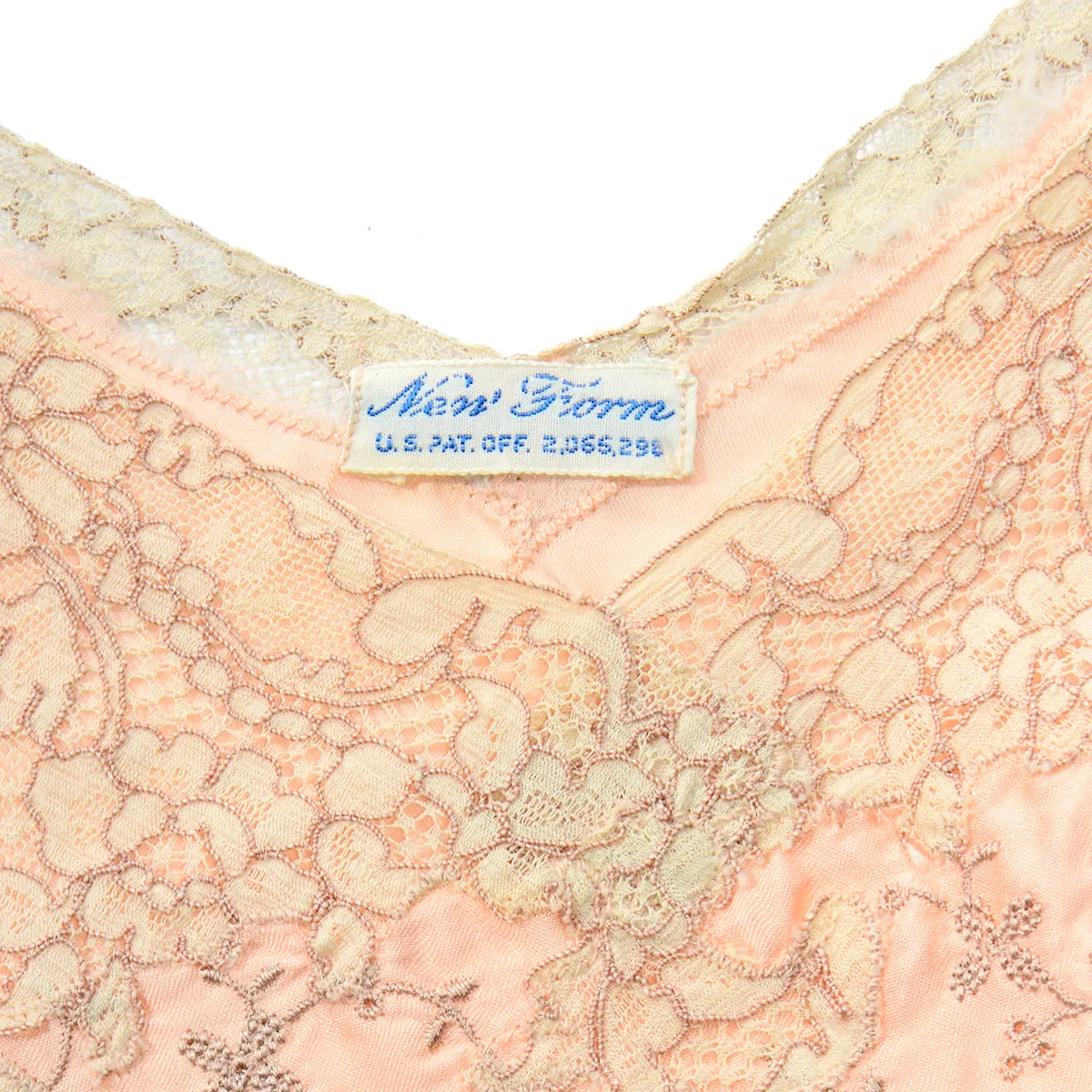 1940s New Form Peachy Pink Silk Blend Slip or Nightgown