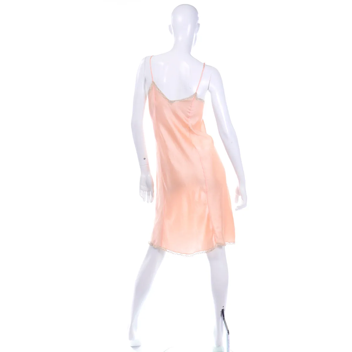 1940s New Form Peachy Pink Silk Blend Slip or Nightgown