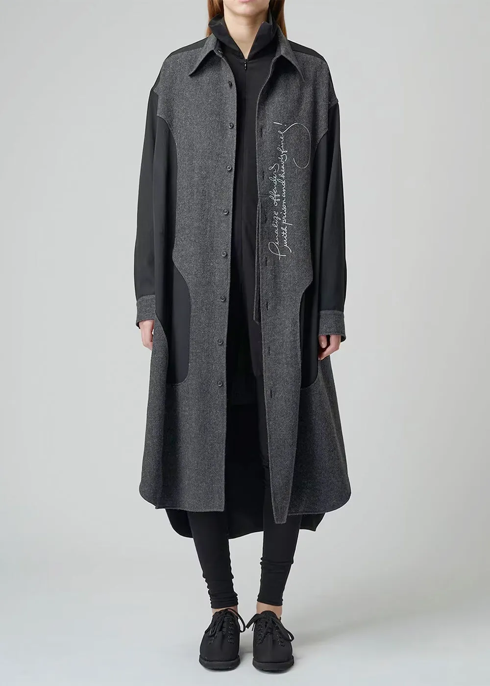 Black Embroidery Shirt Dress