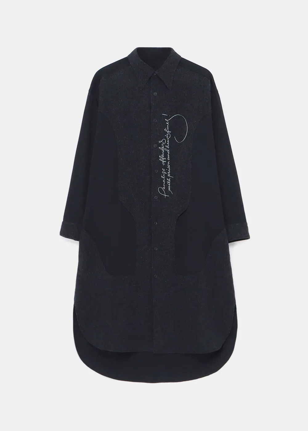 Black Embroidery Shirt Dress
