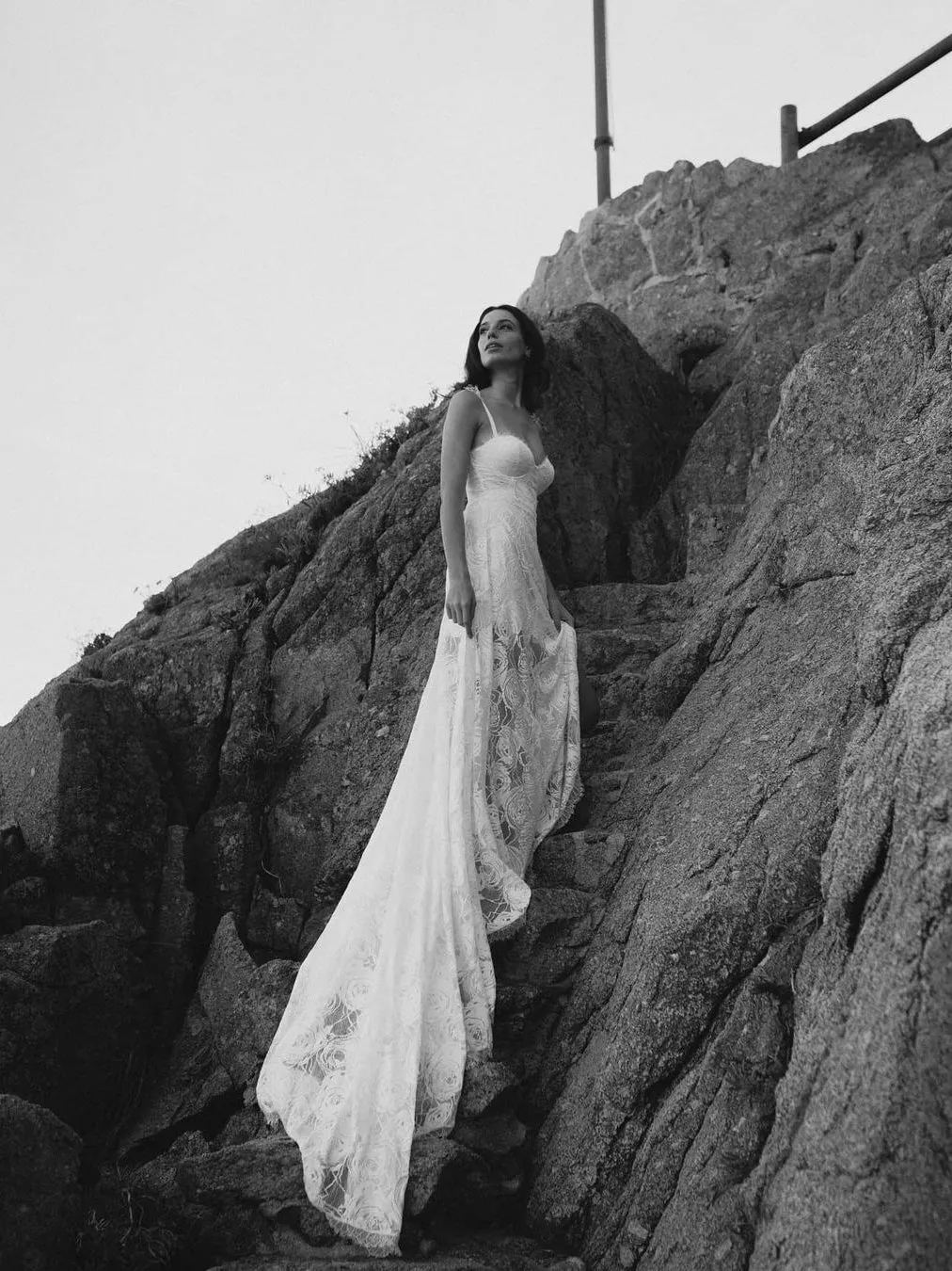 Charming A-Line Lace Backless V-Neck Spaghetti Straps Wedding Dress WD593