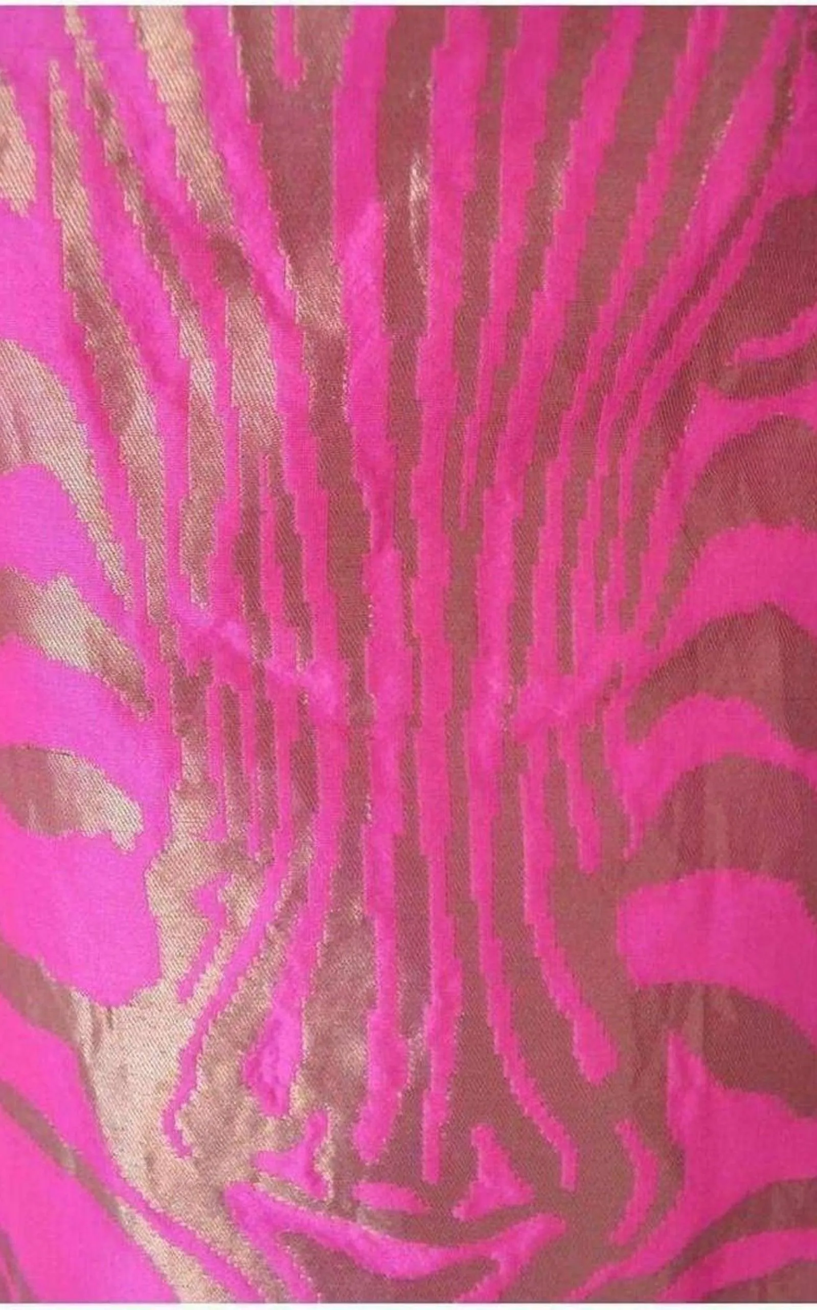 Gold Tiger Print Open Back Silk Dress