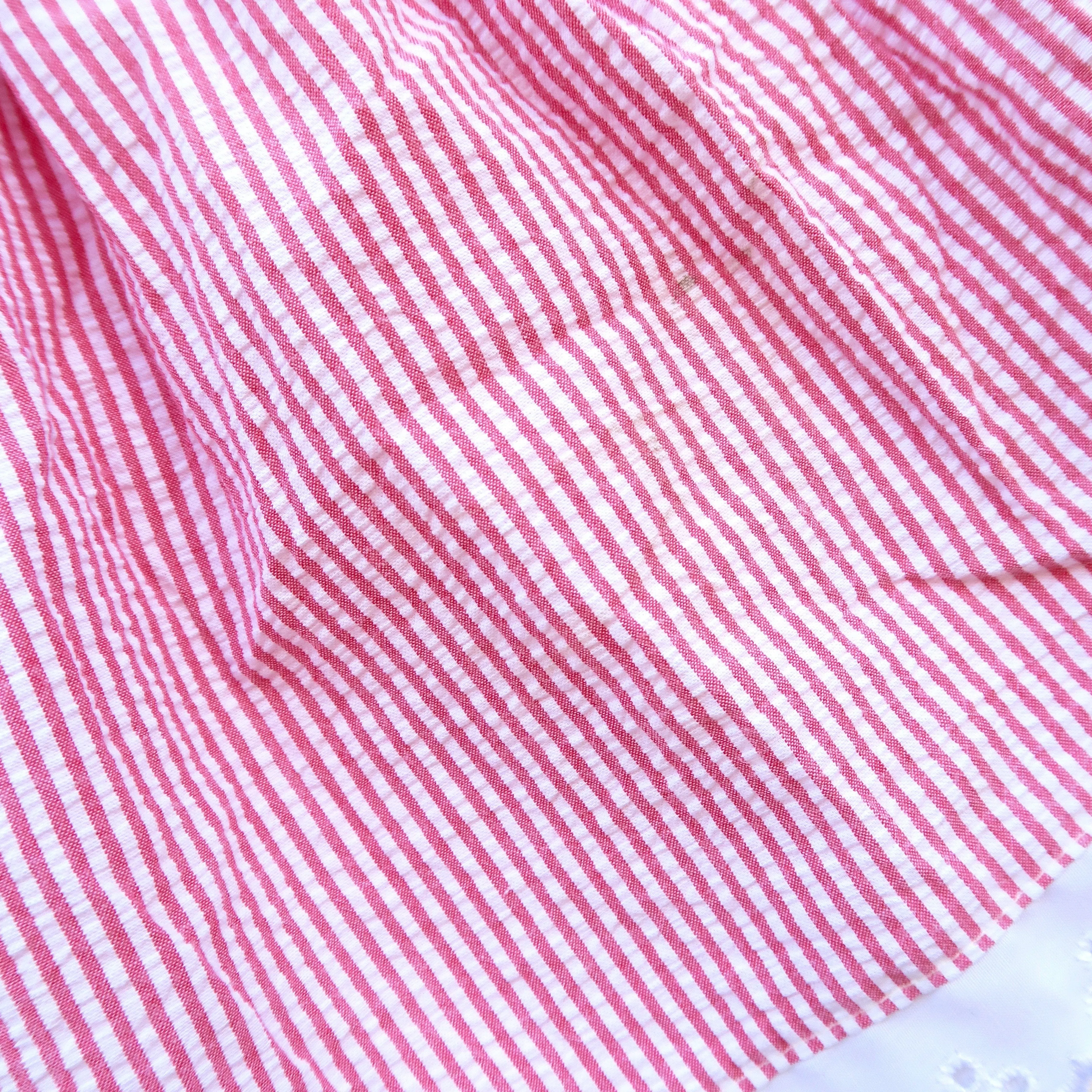 Iris Dress in Red Seersucker